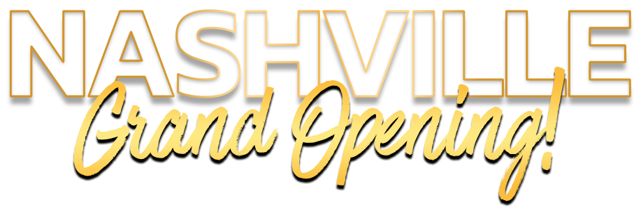 Nashville Grand Opening in Decorative Gold Text